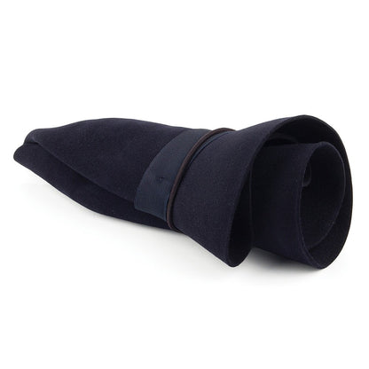 Chapeau Fedora en Fourrure Feutrée Foldaway bleu marine CHRISTYS