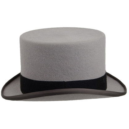 Chapeau Haut de Forme en Fourrure Feutrée Ascot gris CHRISTYS