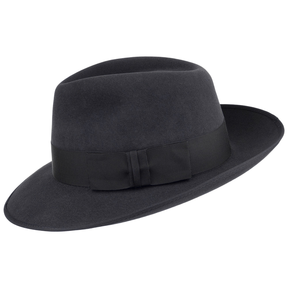 Chapeau Fedora en Fourrure Feutrée Gangster anthracite CHRISTYS