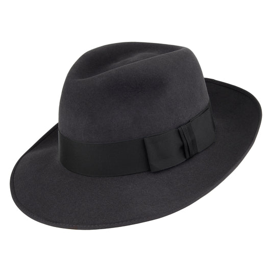 Chapeau Fedora en Fourrure Feutrée Gangster anthracite CHRISTYS