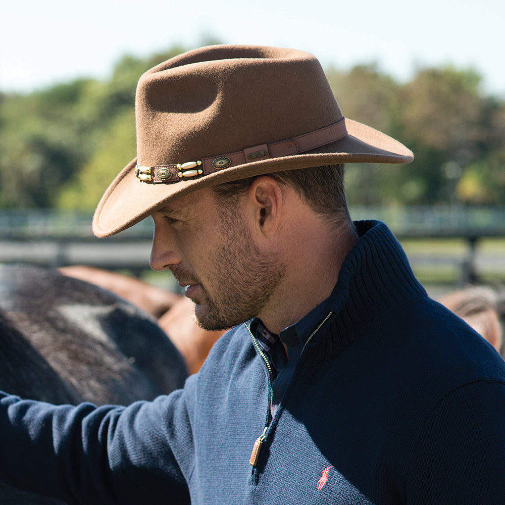 Chapeau Australien en Laine Feutrée Déformable Knoxville noix de pécan SCALA