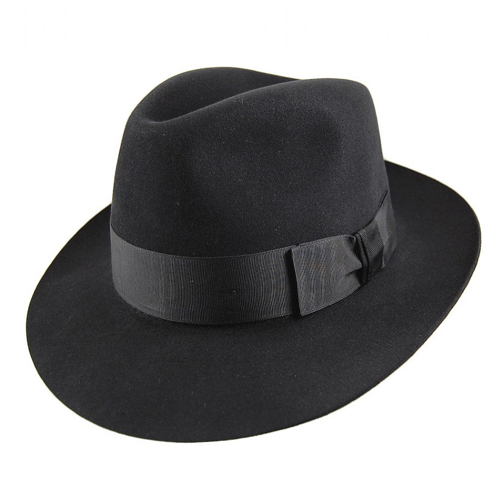 Chapeau Fedora en Fourrure Feutrée Knightsbridge noir CHRISTYS