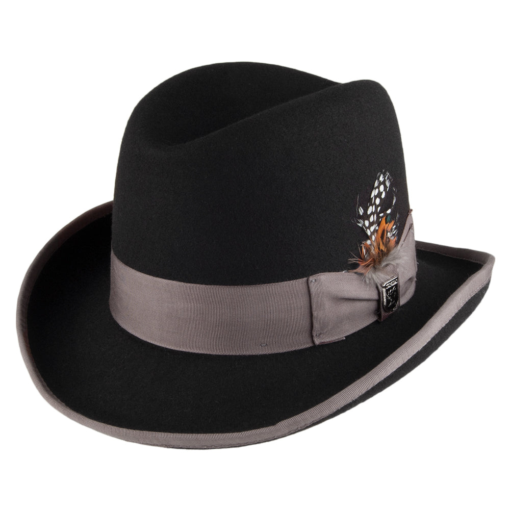 Chapeau Homburg en Laine Feutrée noir STACY ADAMS