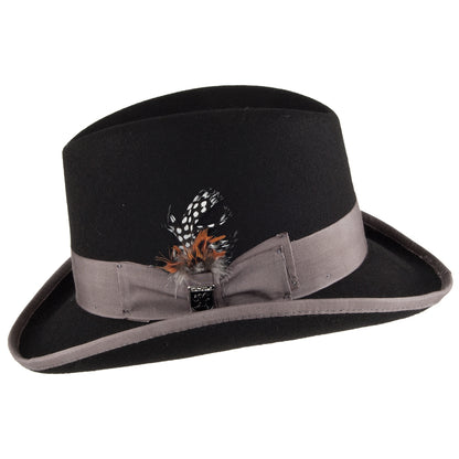 Chapeau Homburg en Laine Feutrée noir STACY ADAMS