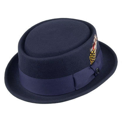 Chapeau Pork Pie en Laine Déformable bleu marine JAXON & JAMES