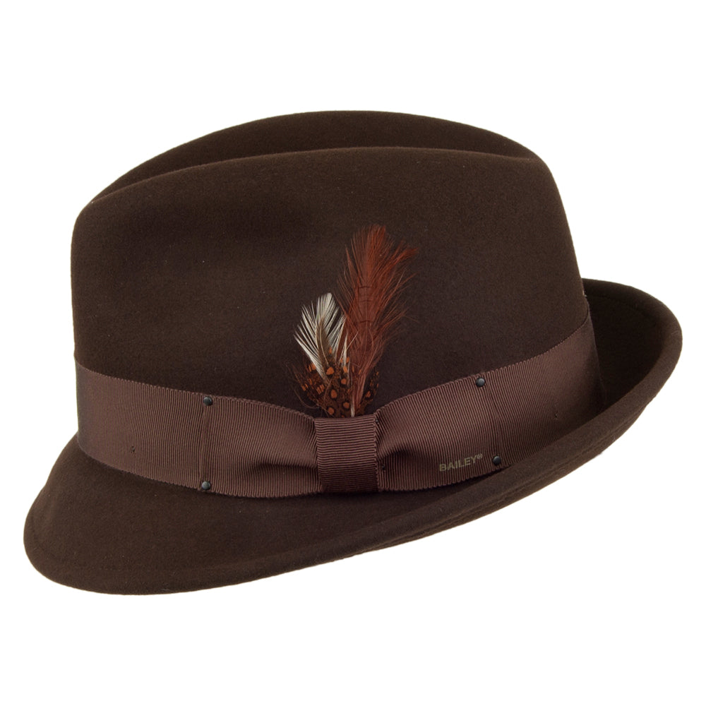 Chapeau Trilby en Laine Feutrée Déformable Hydrofuge Tino marron BAILEY