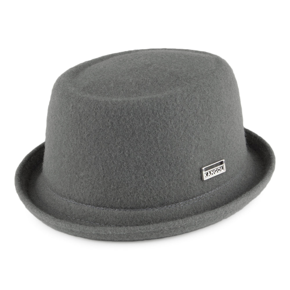 Chapeau Pork Pie en Laine Mowbray gris KANGOL