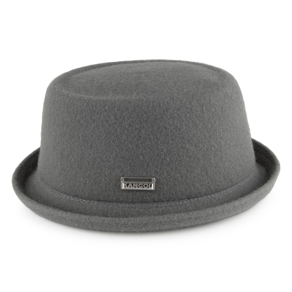 Chapeau Pork Pie en Laine Mowbray gris KANGOL