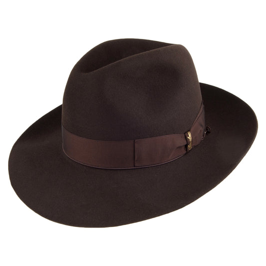 Chapeau Fedora en Fourrure Feutrée Avalon marron foncé BORSALINO