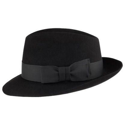 Chapeau Trilby en Fourrure Feutrée Bond noir CHRISTYS