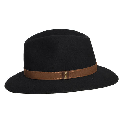 Chapeau Fedora Safari Déformable en Fourrure Feutrée noir BORSALINO