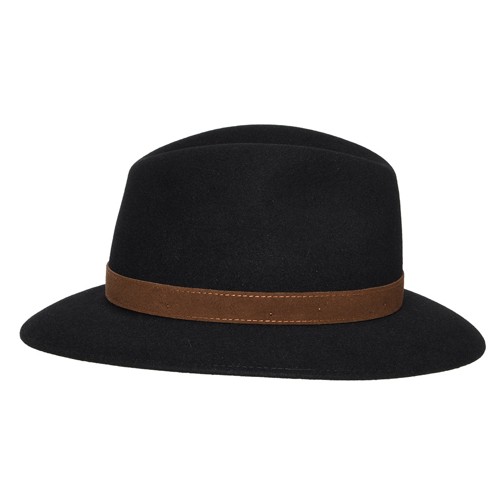 Chapeau Fedora Safari Déformable en Fourrure Feutrée noir BORSALINO