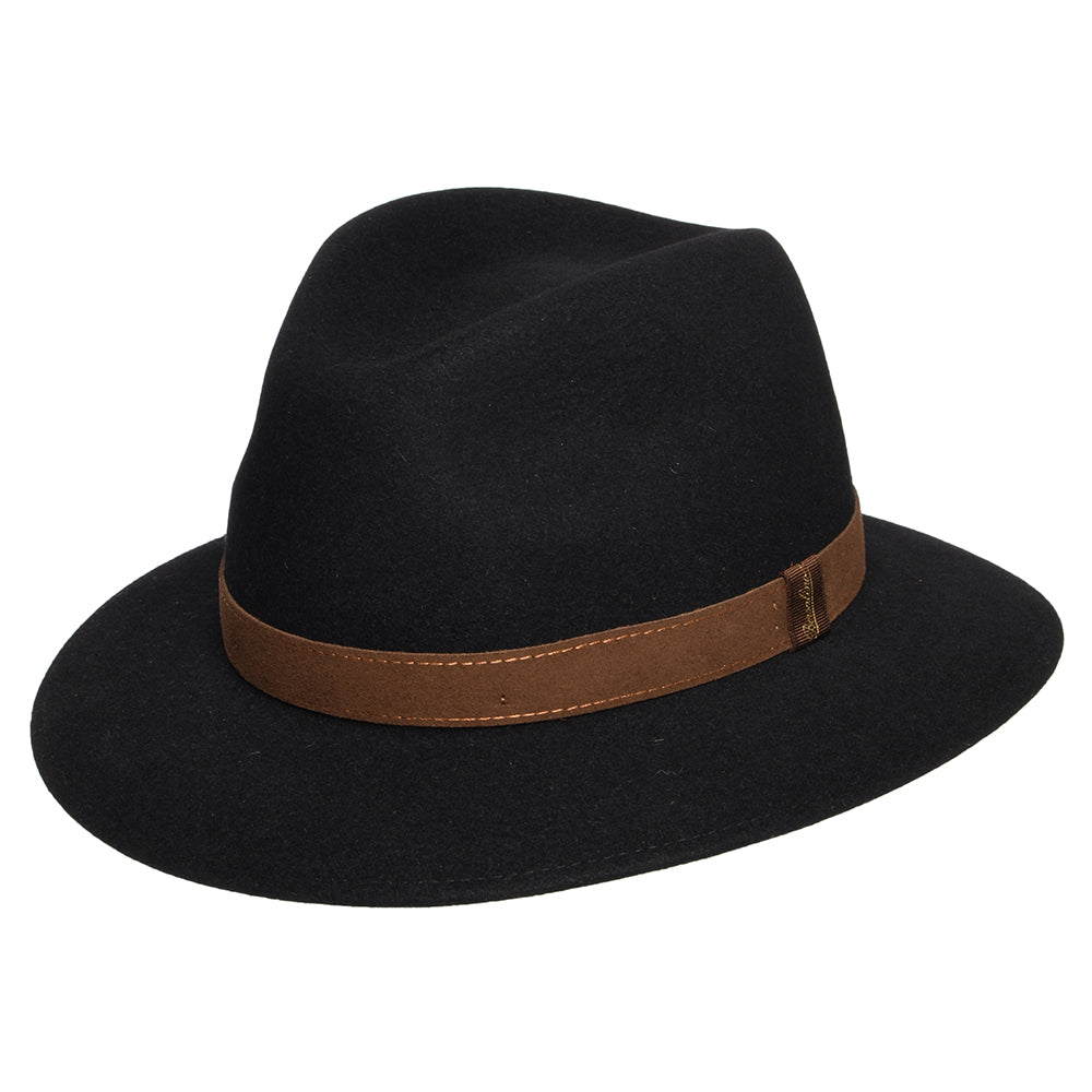 Chapeau Fedora Safari Déformable en Fourrure Feutrée noir BORSALINO