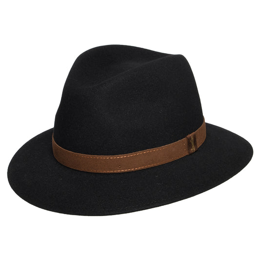 Chapeau Fedora Safari Déformable en Fourrure Feutrée noir BORSALINO