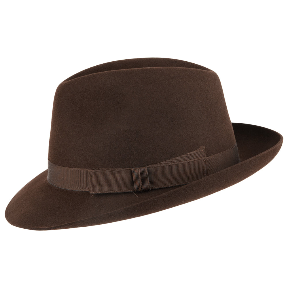 Chapeau Fedora en Fourrure Feutrée Epsom marron CHRISTYS