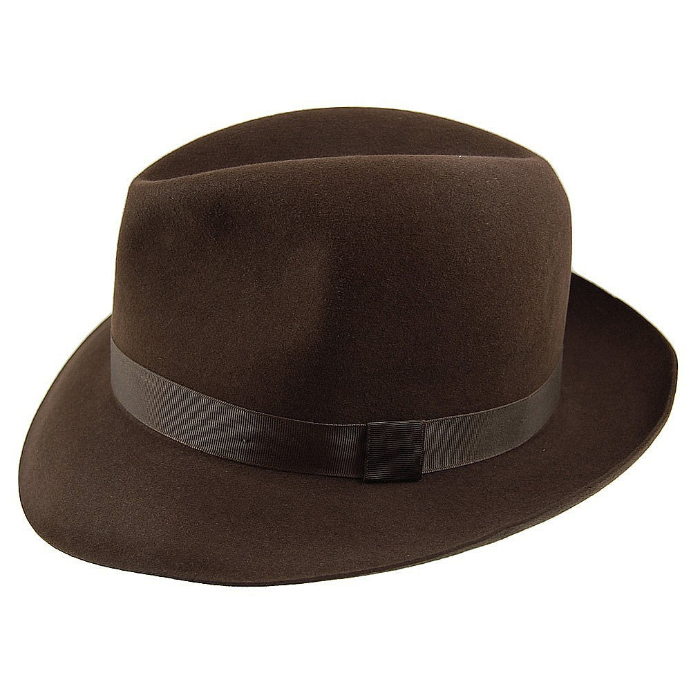 Chapeau Fedora en Fourrure Feutrée Foldaway marron CHRISTYS