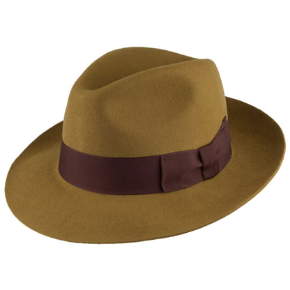 Chapeau Fedora en Laine Feutrée Mayfair moutarde DENTON