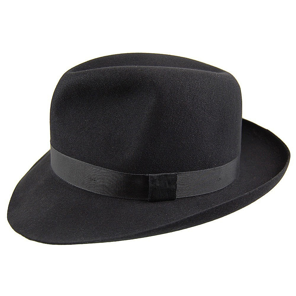 Chapeau Fedora en Fourrure Feutrée Foldaway noir CHRISTYS