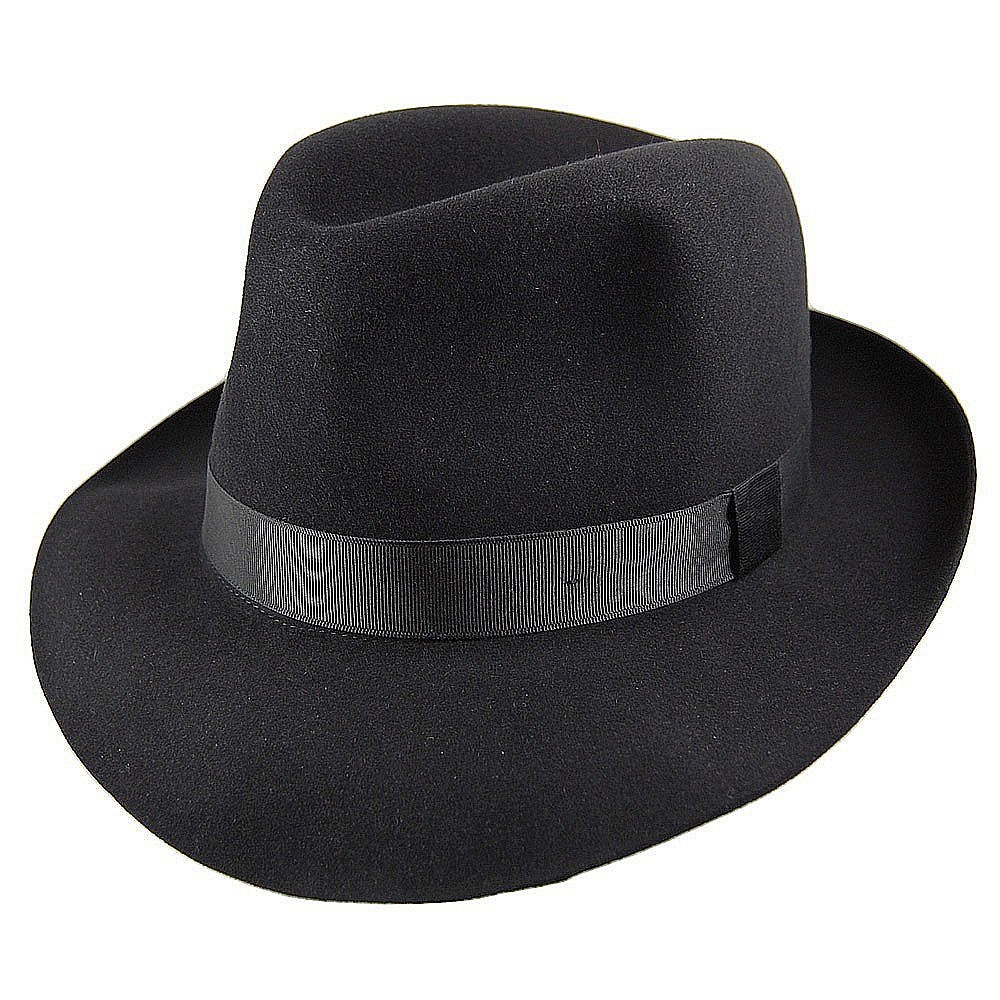 Chapeau Fedora en Fourrure Feutrée Foldaway noir CHRISTYS