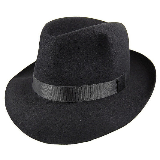 Chapeau Fedora en Fourrure Feutrée Foldaway noir CHRISTYS