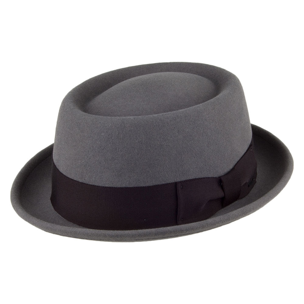 Chapeau Pork Pie en Laine Feutrée Déformable Hydrofuge Darron vert-de-gris BAILEY