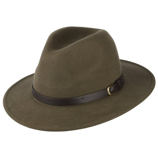 Chapeau Fedora Hydrofuge Adventurer olive FAILSWORTH