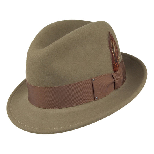 Chapeau Trilby en Laine Feutrée Déformable Hydrofuge Tino olive clair BAILEY