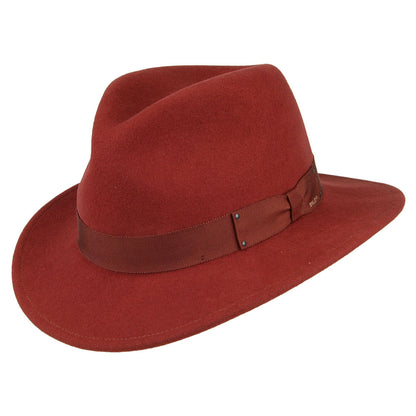 Chapeau Fedora en Laine Feutrée Déformable Hydrofuge Curtis henné BAILEY
