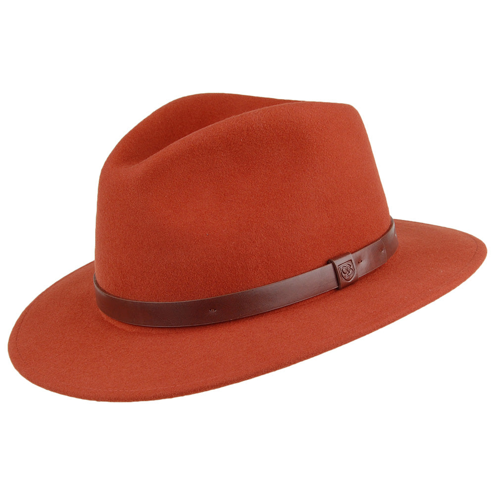 Chapeau Fedora Messer rouge brique BRIXTON