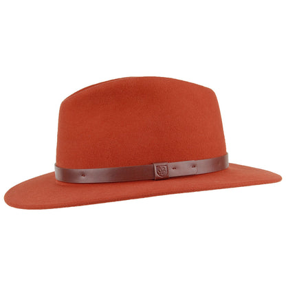 Chapeau Fedora Messer rouge brique BRIXTON