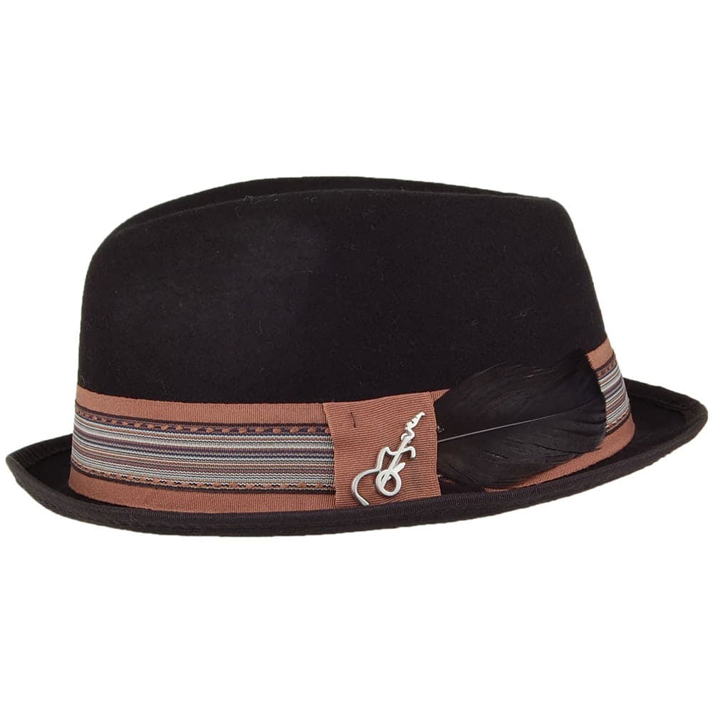 Chapeau Trilby en Laine Feutrée Stage noir CARLOS SANTANA