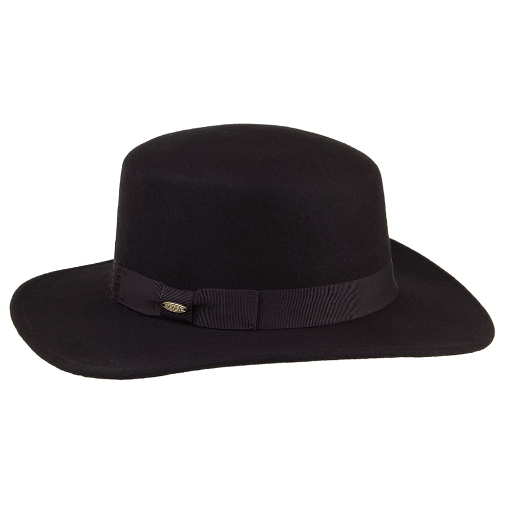Chapeau Canotier en Laine Feutrée Déformable Avola noir SCALA