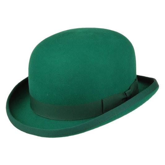 Chapeau Melon en Laine Feutrée émeraude DENTON