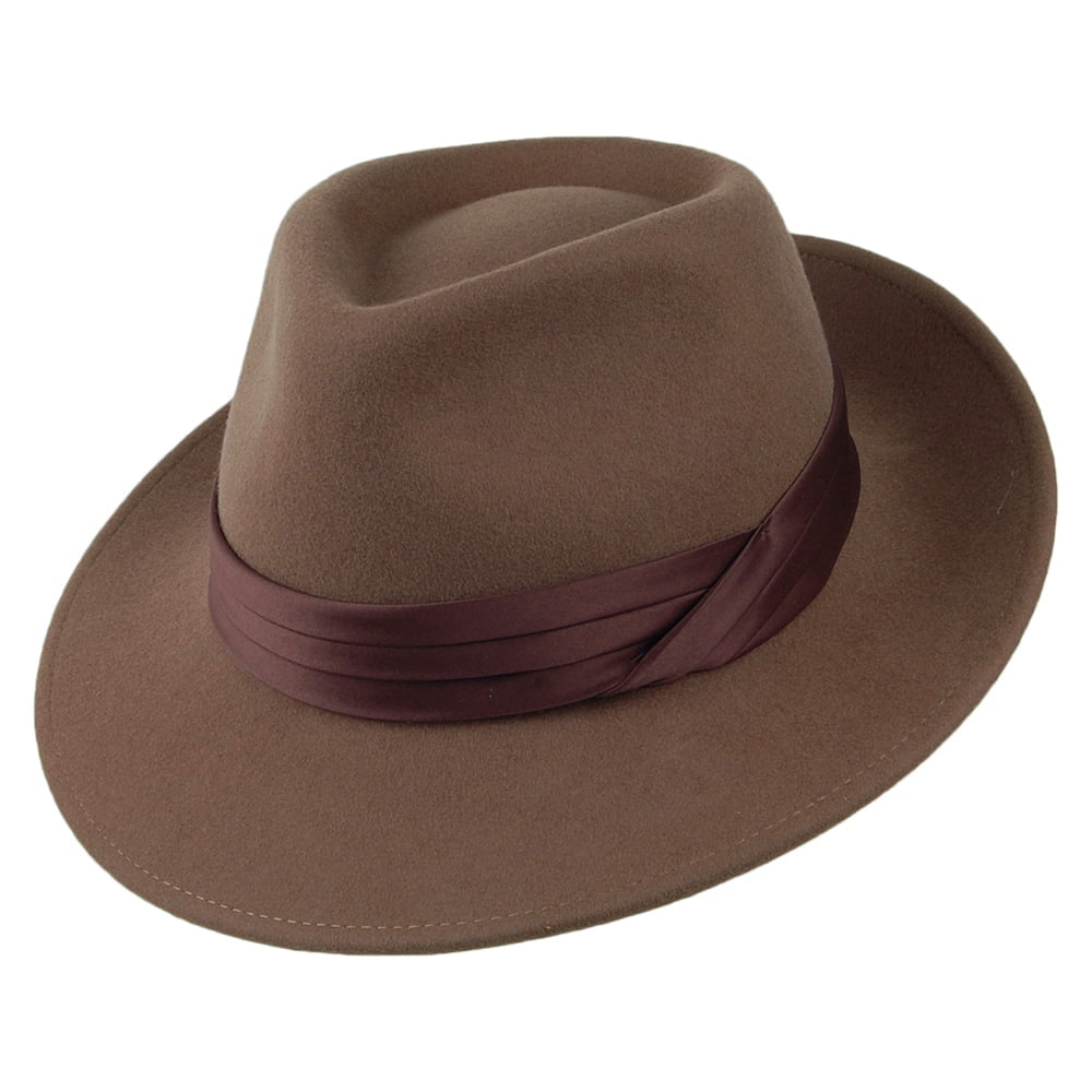 Chapeau Fedora en Laine Feutrée Goodman camel BRIXTON
