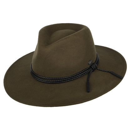 Chapeau Australien en Laine Feutrée Piston olive BAILEY