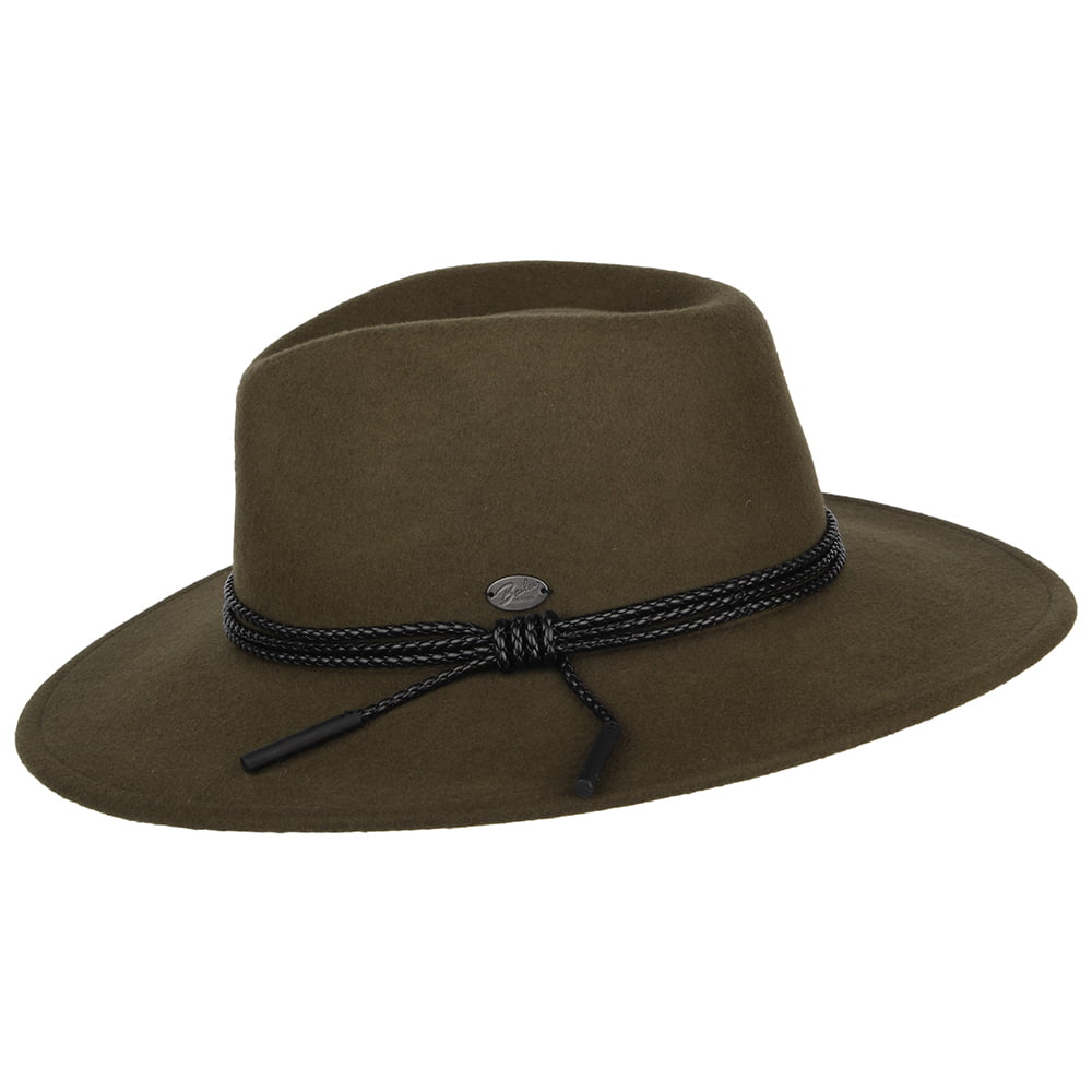Chapeau Australien en Laine Feutrée Piston olive BAILEY