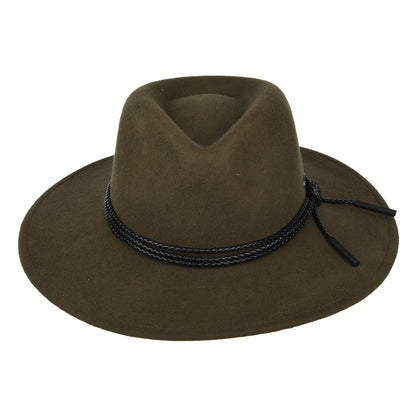 Chapeau Australien en Laine Feutrée Piston olive BAILEY