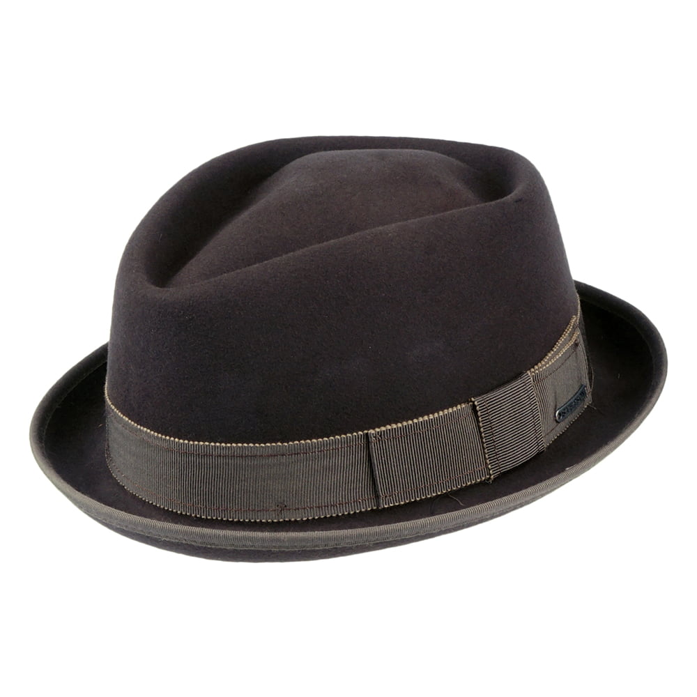 Chapeau Pork Pie Diamond Crown en Laine et Cachemire marron STETSON