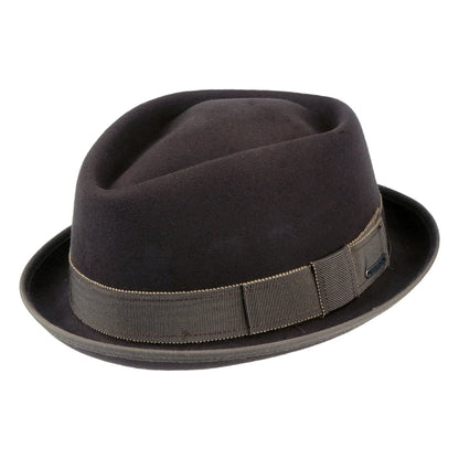 Chapeau Pork Pie Diamond Crown en Laine et Cachemire marron STETSON