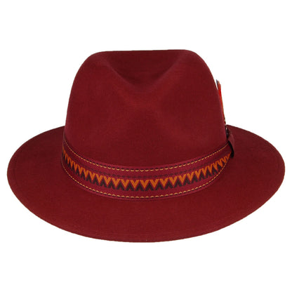 Chapeau Fedora en Laine Feutrée Aztek bordeaux STETSON