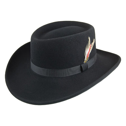 Chapeau Gambler en Laine Feutrée Midnight noir NEW YORK HAT CO.