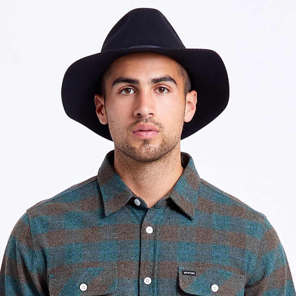 Chapeau Fedora en Laine Feutrée Wesley noir BRIXTON