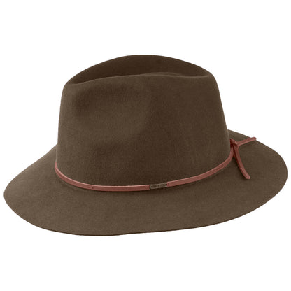 Chapeau Fedora en Laine Feutrée Pliable Wesley café BRIXTON