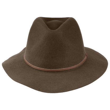 Chapeau Fedora en Laine Feutrée Pliable Wesley café BRIXTON