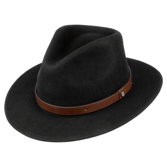 Chapeau Fedora en Laine Feutrée Messer noir BRIXTON