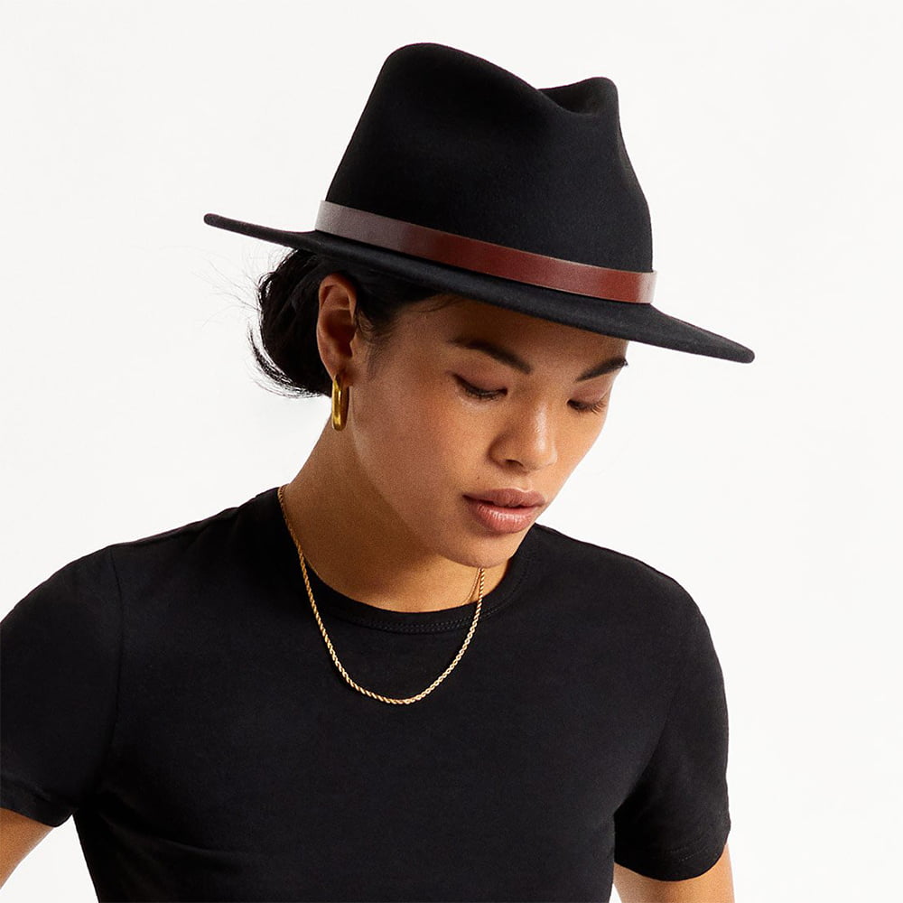 Chapeau Fedora en Laine Feutrée Messer noir BRIXTON