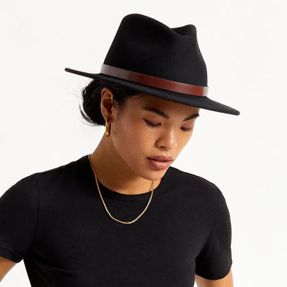 Chapeau Fedora en Laine Feutrée Messer noir BRIXTON