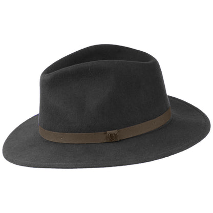 Chapeau Fedora en Laine Feutrée Pliable Messer noir délavé-marron BRIXTON