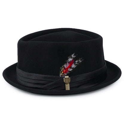 Chapeau Pork Pie en Laine Feutrée Stout noir BRIXTON
