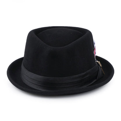Chapeau Pork Pie en Laine Feutrée Stout noir BRIXTON